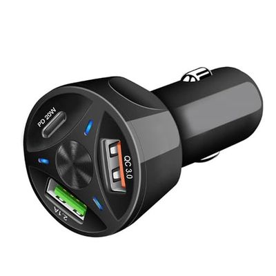 DAM QC+3.1A Car USB lader 3,5x3,5x7,5cm Kleur: Zwart