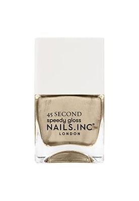 Nails.INC 45 Second Speedy Gloss Call Me In Covent Garden 14ml, Mushroom Grey Foil Nail Polish