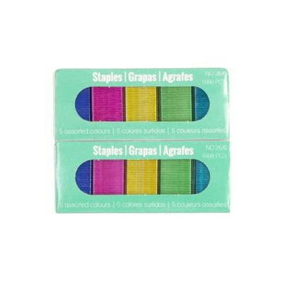 Craftelier - Jeu D'agrafes de Remplacement pour Agrafeuse Magnétique Craftelier | Agrafe 6-8 Feuilles ensemble | Comprend 2000 Agrafes en 5 Couleurs Différentes | Taille 26/6