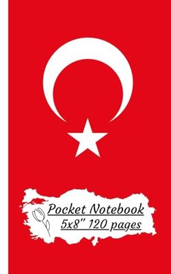 POCKET NOTEBOOK: 5X8" 120 pages; edge-to-edge lined pages; 1 personal details and emergency contact page; Turkish flag design
