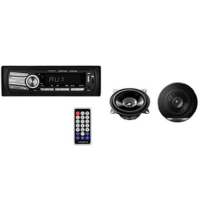 Majestic SA 400 BT USB AX Sistema Audio Car con Bluetooth, Lettore MP3/WMA da USB/Micro SD, Telecomando & Pioneer TS-G1010F Altoparlante auto, Doppio cono, 190 W, Rotondo, Nero, Dimensione 10 cm
