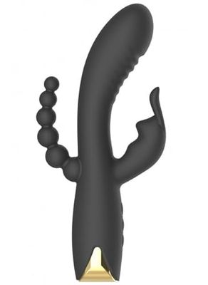 Vibradores clásicos marca G-SPOT Vibromasseur triple stimulation très puissant noir USB - WS-NV062BLK