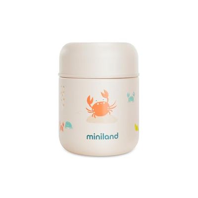 Miniland 280 ml rostfritt stål, lufttät stängning och dubbelväggisolering, håller temperaturen över 24 timmar kall och varm (Crabsy)