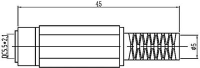 VS-ELECTRONIC - 609045 DC-Kupplung, 2.1 mm x 5.5 mm Abmessungen CD013