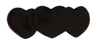Caravan Black French Automatic Barrette in 3 Heart Design