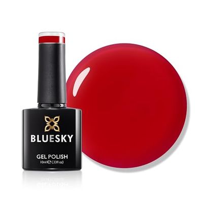 BLUESKY Gel Nail Polish 10 ml, Fiery Red, SS2520, for 21 Day Manicure, Requires Curing Under LED UV Nail Lamp