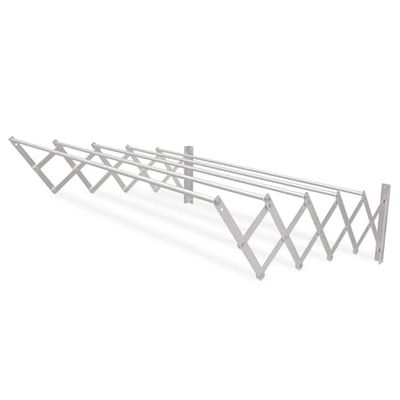 Amig - Étendoir à Linge rétractable | Séchoir Linge Mural en Aluminium | Sèche Linge Pliable | Corde à Linge | Séchoir Extensible | Dimensions: 120 x 14 x 3 cm | Finition INOX