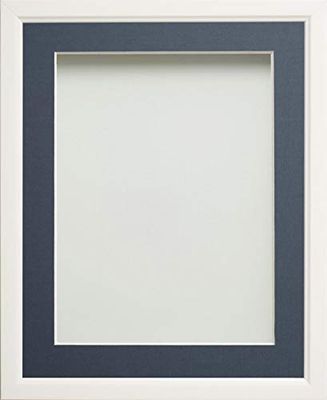 Frame Company Drayton räckvidd 12,7 x 12,7 cm fotoram Blå fäste 10x8-inch mounted for 6x4-inch image Vitt