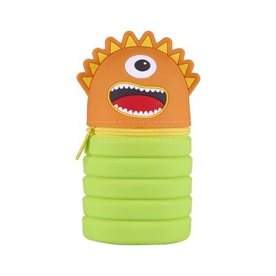 Idena 11353-Astuccio Soft Touch in Silicone Arancione-Verde, Astuccio con Funzione di espansione, Circa 6,5 x 13,2 o 20 cm, Multicolore, One Size, 11353
