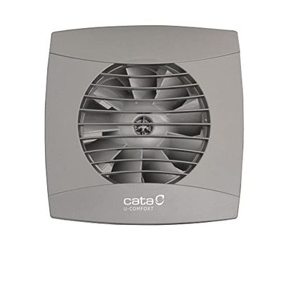 Cata | Extractor baño | Modelo UC-10 STD SILVER | Extractor de baño Versión Estandar | Serie U-Confort | Funciona con el Interruptor de la Luz | Clase de Eficiencia Energética B, plata