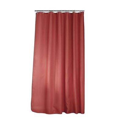 Douceur d'Intérieur, Terracotta Jacquard Plain Quartz Shower Curtain with Hooks 180 x 200 cm