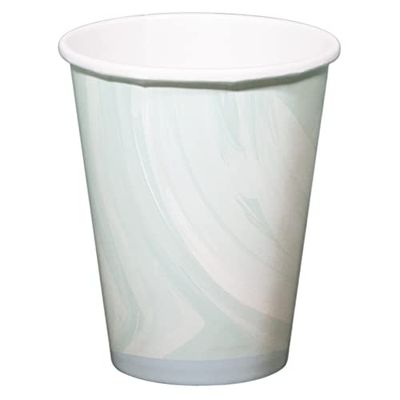 Folat 61919 Paper Party Tableware papierowe kubki marmurowe niebieskie 250 ml - 6 sztuk jednorazowych naczyń na przyjęcia urodzinowe, baby shower, wesele, wieczór panieński