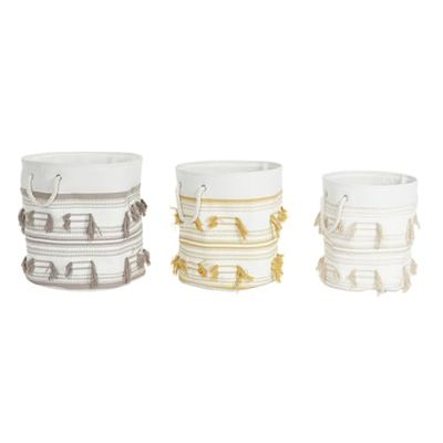 CESTA SET 3 POLIESTER ALGODON 43X43X45 FLECOS