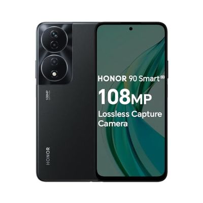 HONOR 90 Smart, Unlocked Android 5G smartphone, 108MP Triple Camera, 6.8" high-transparency Large Screen, Android 13, Dual SIM, Midnight Black