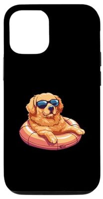 Carcasa para iPhone 15 Pro Lindo perro golden retriever vacaciones de verano