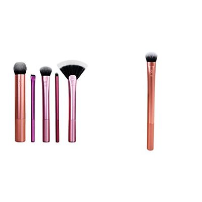 Real Techniques, set completo di pennelli per make up viso Artist Essentials, per look ispirati ai make up artist & Pennello per Correttore, Expert Concealer