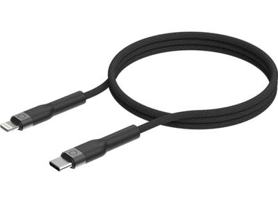 Linq Connects USB-C naar Lightning PRO Kabel, Mfi Gecertificeerd 2m, Geschikt voor USB-C naar Apple Lightning Connector, Gevlochten Kabel, Grijs