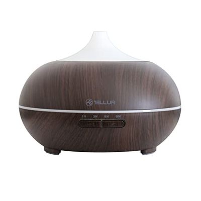 Tellur Smart Ultrasone aroma-geurverspreider op je smartphone, compatibel met Alexa, automatisering met speciale app, 300 ml, RGB-led, houtkleur