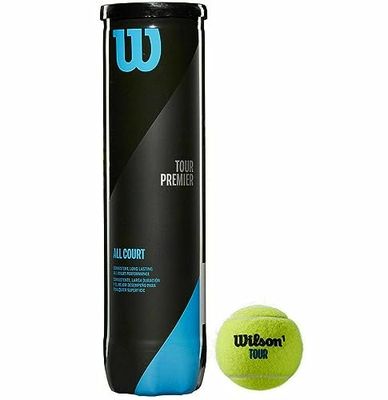 Wilson WRT119400 Palline da Tennis Tour Premier, Tubo con 4 Palline, per Tutte le Superfici, Giallo