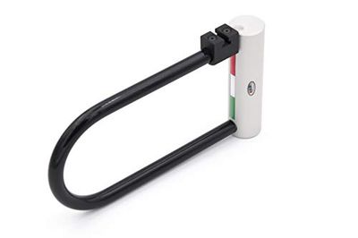 Rielda SH3, Lucchetto ad Arco in alluminio 13 cm, per Biciclette, Riprogrammabile, 100% Made in Italy, arco in Acciaio Temprato rivestito in gomma