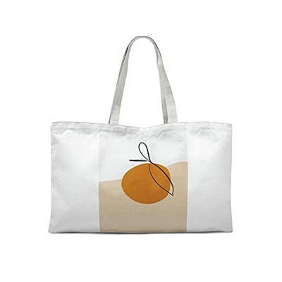 Bonamaison Printed Tote Bag, Reusable Grocery Bag, Shopping Bag, Machine Washable, Foldable, Canvas Cloth Bag with Handles, 47x42 Cm