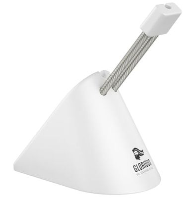 Glorious Gaming Passe-câble de souris - Gestion de câble pour toutes les souris. Élimine le frottement, bras réglable, base agrippante, pince en gomme pour toutes les tailles de câble - Blanc