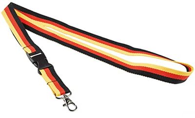 amscan Lanyard-Cordón de poliéster (90 cm), Color Negro, Rojo y Amarillo, Multicolor (9905993)