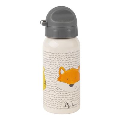 Sigikid 25380 Gourde en acier inoxydable pour 4 amis, 400 ml, recommandée pour les enfants à partir de 1 an, robuste, anti-fuite, incassable