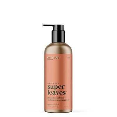ATTITUDE Colorlast Conditioner, Patchouli and Black Pepper, with Essential Oils, Vegan & Plant-Based, Aluminum Bottle, For Color Treated Hair, 473 mL