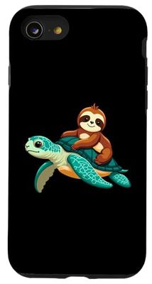 Funny Lazy Sloth Animal and Sea Turtle Gift Men Women Kids Case for iPhone SE (2020) / 7 / 8