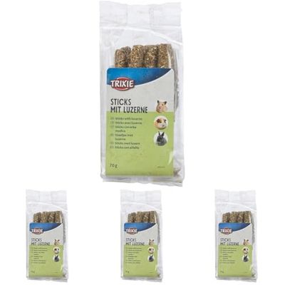 Trixie - Caramelle Naturali con Bastoncini di Erba Medica, roditori o Conigli. - TR-60314-60 g (Confezione da 4)