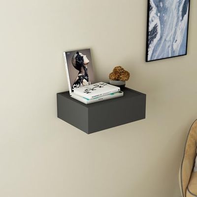 Snygg vägghylla, antracit, 40 x 14,6 x 31,4 cm | 100% chipboard, väggmonterad | Perfekt för modern heminredning och organisering