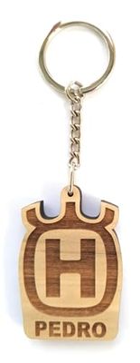 Portachiavi o calamita personalizzato in legno Faltec compatibile con HUSQVARNA - personalizza con il tuo nome o con la targa della moto - logo moto