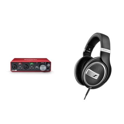 Focusrite Scarlett 2i2 3rd Gen USB Audio Interface for Recording, Songwriting, Streaming and Podcasting & Sennheiser HD 599 Special Edition, Open Back Headphone, Black - Exclusive to Amazon