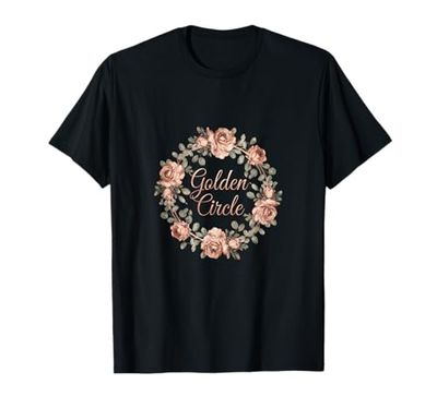 Ghirlande Ghirlande Cerchio Dorato Rose-Oro Rose Art Maglietta