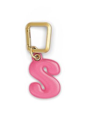 UNTAGS - Bedelletter S - Materiaal met lederen effect - Inclusief gouden metalen gesp - Roze