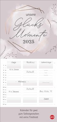 Planificador creativo para dos momentos de la felicidad 2025: el calendario en blanco para parejas para que lo hagas tú mismo. Deja volar tu inspiración: ... 45 cm - 3 columnas (calendario