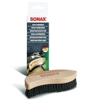 SONAX Brosse pour Textile et Cuir (1 pièce) est Un Brosse Ergonomique avec des Poils Souples pour Le Nettoyage à Sec ou associée à Un Produit nettoyant | Réf: 04167410