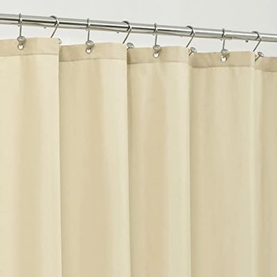 ALYVIA SPRING Waterproof Fabric Shower Curtain, 36" x 72", Soft and Lightweight Shower Curtain with Magnets, Machine Washable for Narrow Showers, Cream