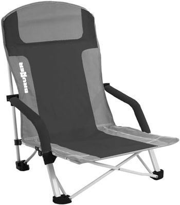 Brunner 0404148N.C20 Bula, Spiaggina Pieghevole e Compatta da Spiaggia, Colore Grigio/Nero, Seduta Comoda, Resistente, Portata Max 102 kg