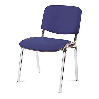 Morleys CU40343 Topaz Chair, Chrome Frame/Blue Upholstery