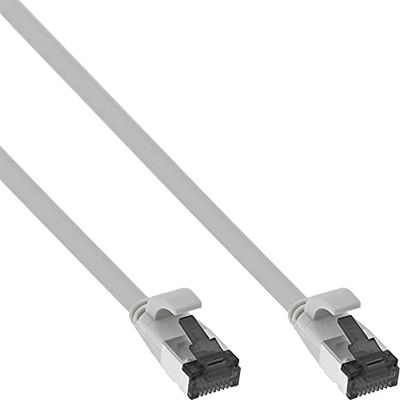 InLine® Cavo patch piatto, U/FTP, Cat.8.1, TPE senza alogeni, grigio, 1,5 m