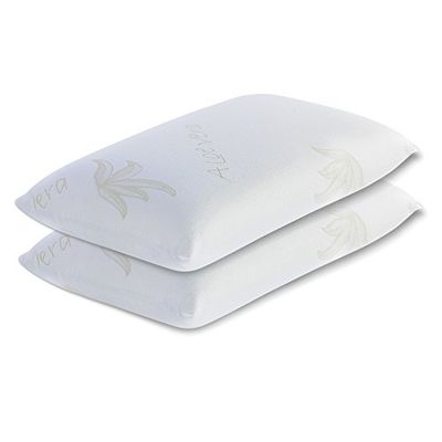 MiaSuite Ailime Paire de Coussins en Mousse à mémoire de Forme avec revêtement en Aloe Vera Savon Lavable - 100% orthopédique et Anti-Allergique - Hauteur de 13 cm