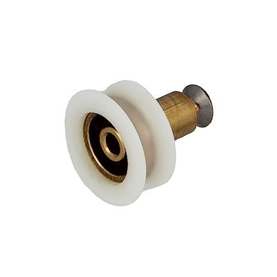 Amig - Rodamiento Mampara de Ducha - Juego de 2 Unidades - Ø 24 x 23 mm - Rodamiento Semicircular y Tornillo M5x8 - Para Puerta Corredera de Duchas de Baños - Nylon Blanco