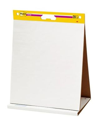 Post-It Super Sticky Meeting Charts, Confezione da 1 blocchetto, con 20 Fogli, 584 mm x 508 mm, Colore Bianco, per Fare Brainstorming Ovunque e Rendere Visibili tutte le Idee