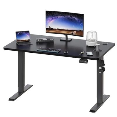 JUMMICO Bureau électrique réglable en Hauteur avec Fonction mémoire - 120 x 60 cm - Noir