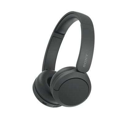 Sony WH-CH520 trådlösa Bluetooth-hörlurar - upp till 50 timmars batteritid med snabbladdning, On-ear-stil - Svart