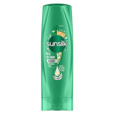 Sunsilk, Balsamo Ricci da Sogno, Balsamo per Capelli Ricci Definiti ed Elastici, Formula Active Fusion Arricchita con Olio di Macadamia, Elastina e Biotina per Capelli Visibilmente Sani, 350ml