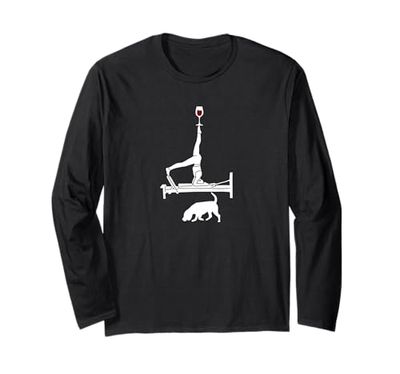 Pilates Beagle cane Reformer Pilates amante del vino Maglia a Manica