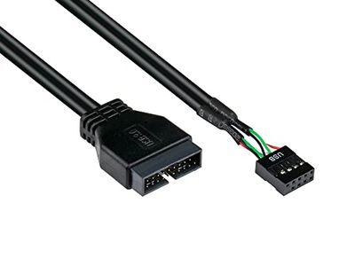 Good Connections Adapter intern USB 3.0 pin header stekker naar USB 2.0 pin header aansluiting - zwart - 0,60 m / 60 cm